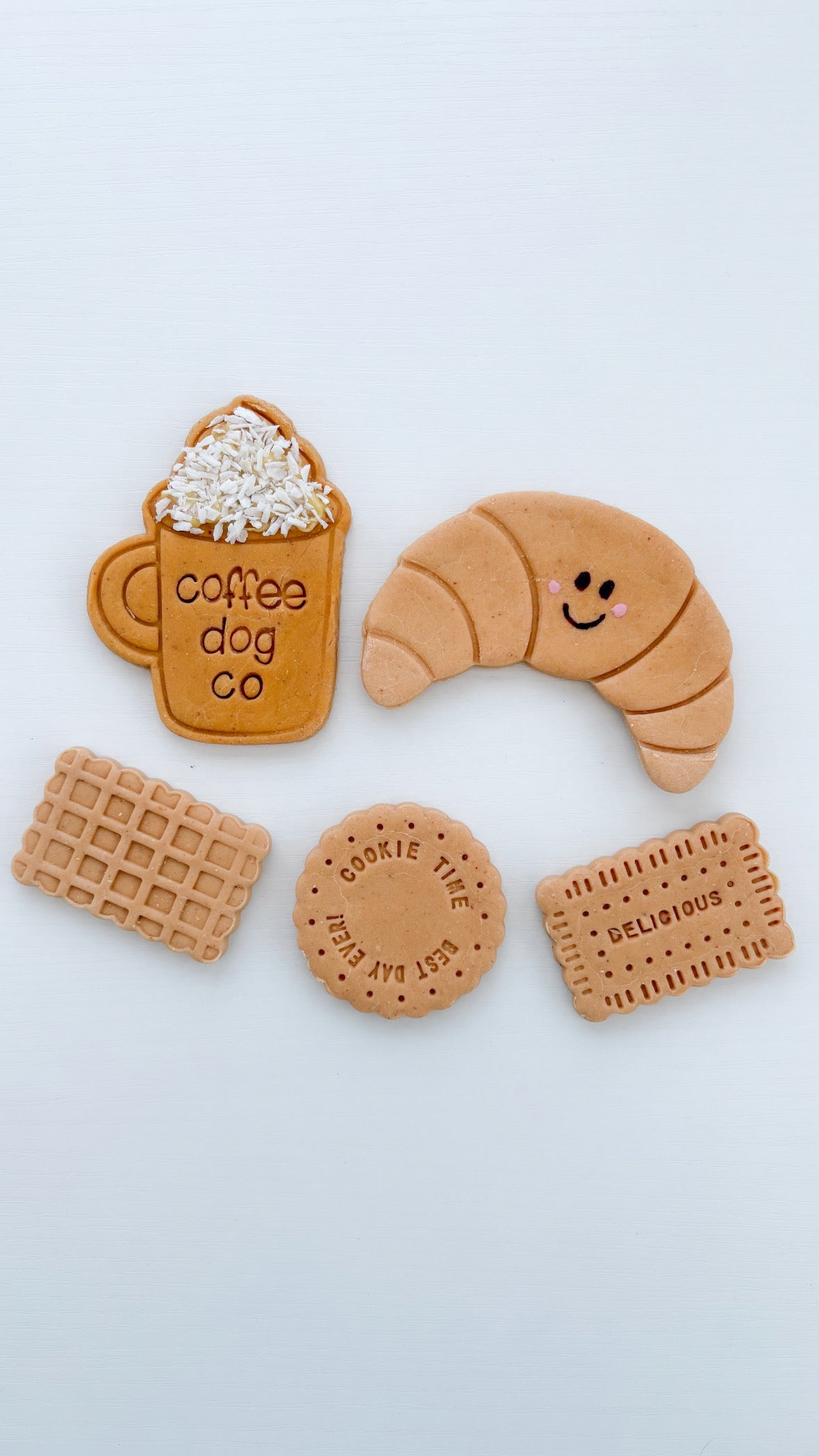 Cheerful croissant, pup cup & biscuits